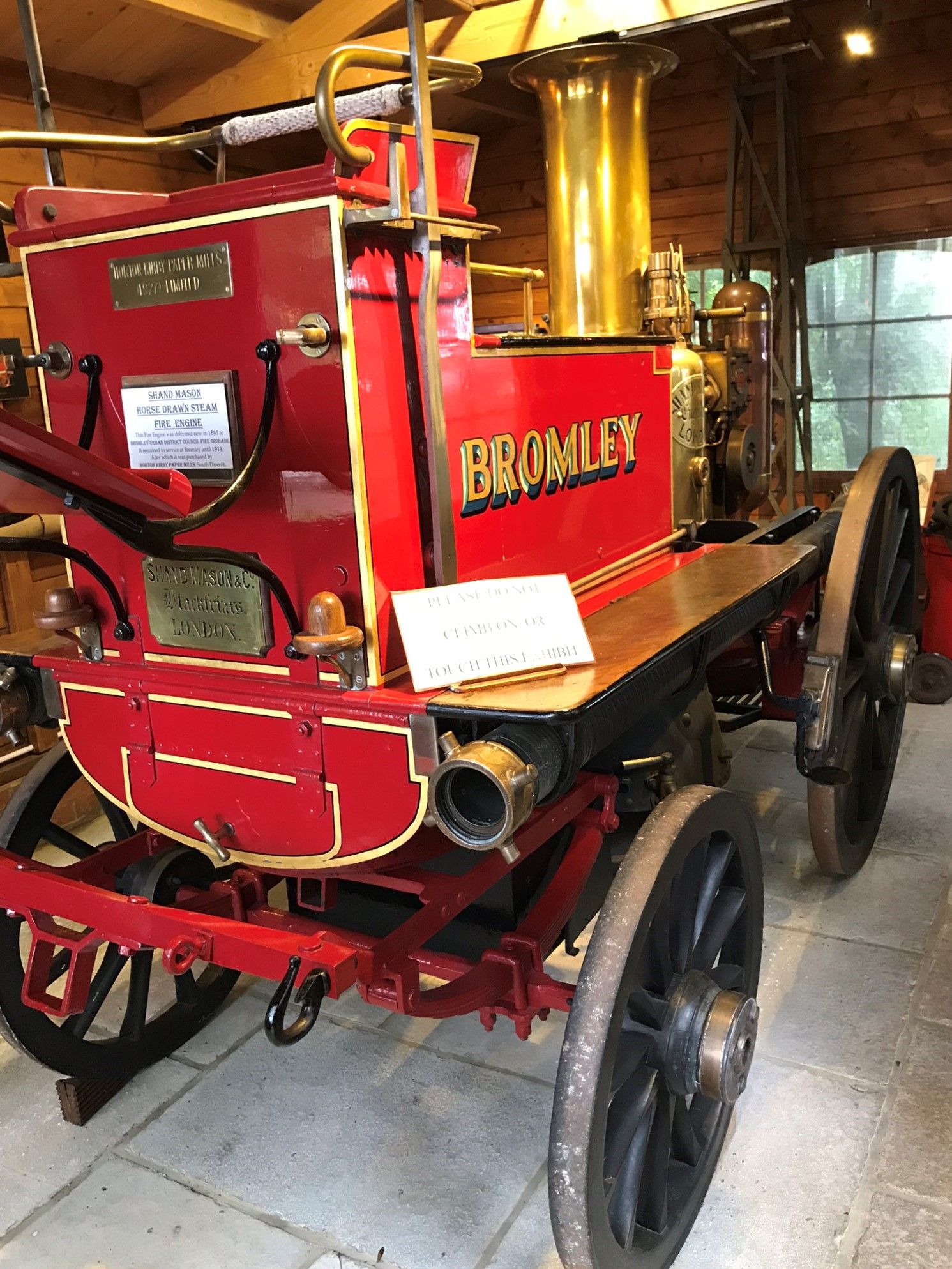 An engine from the 19th Century no housed at the Firefighters museum