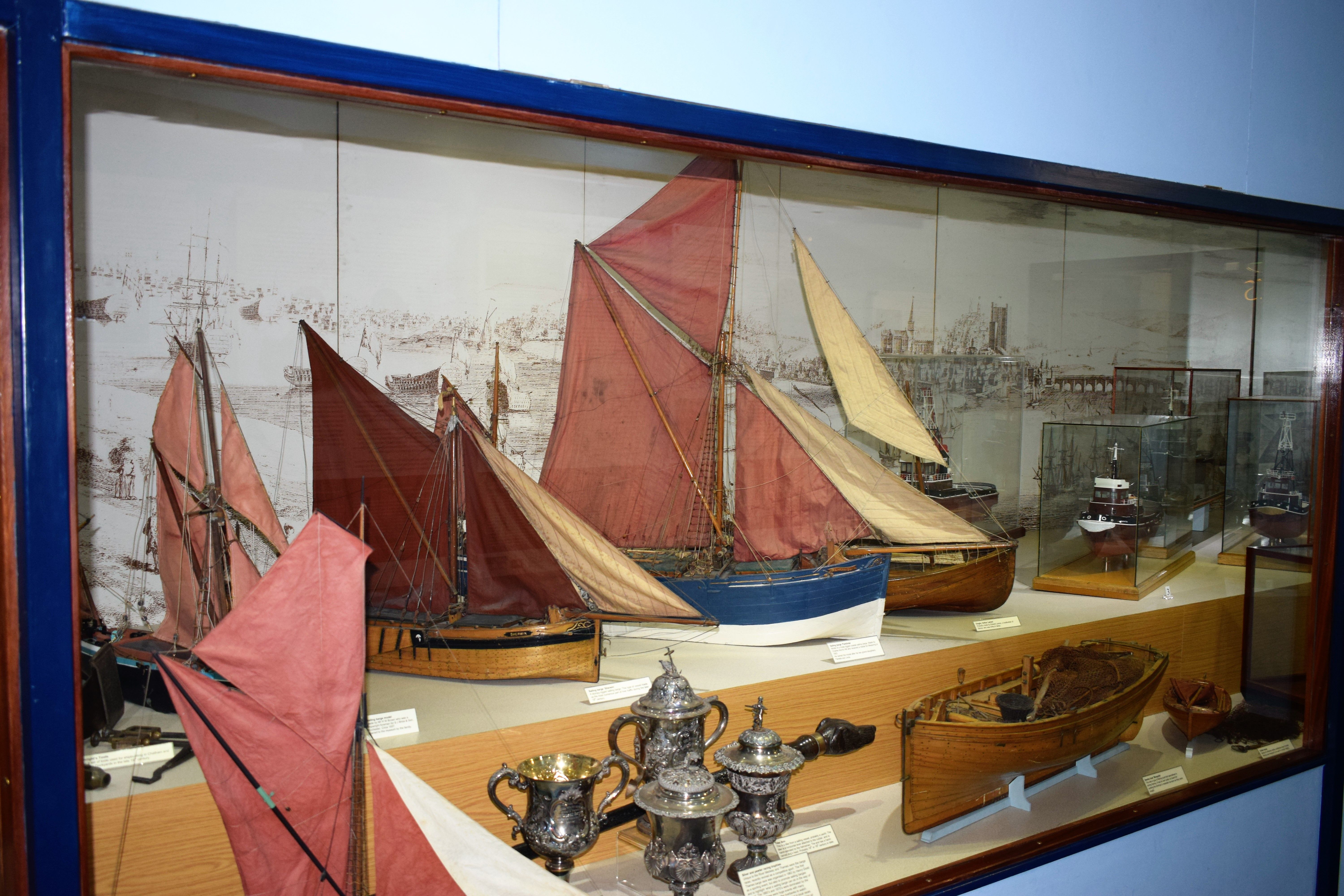 Models of boats that used to frequent the Medway River near Rochester