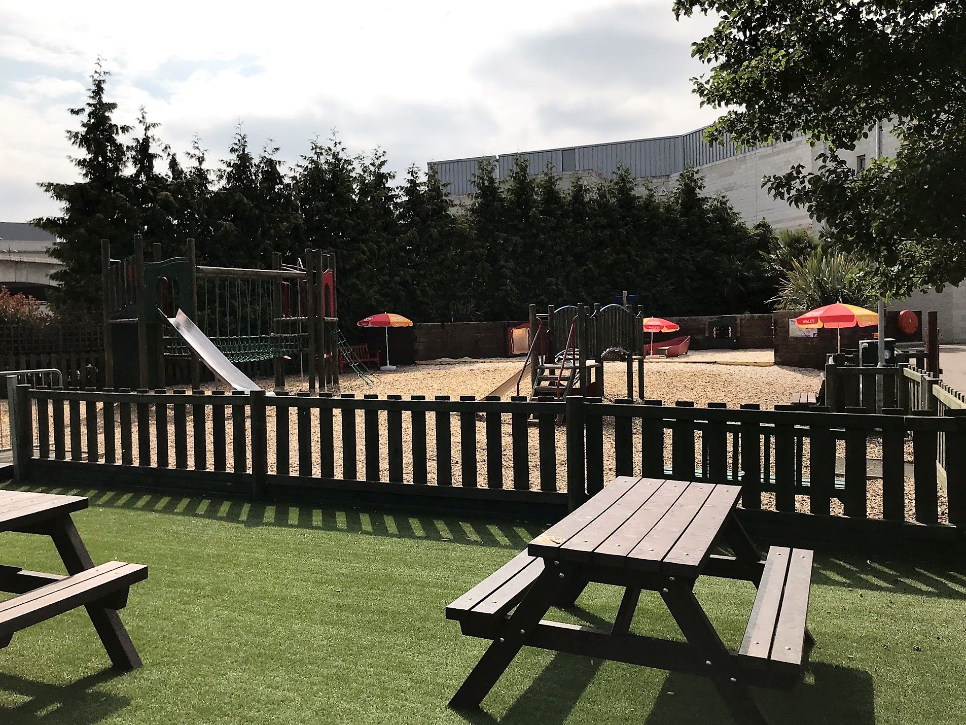 The children's play area outside The Village at Bluewater Shopping Centre