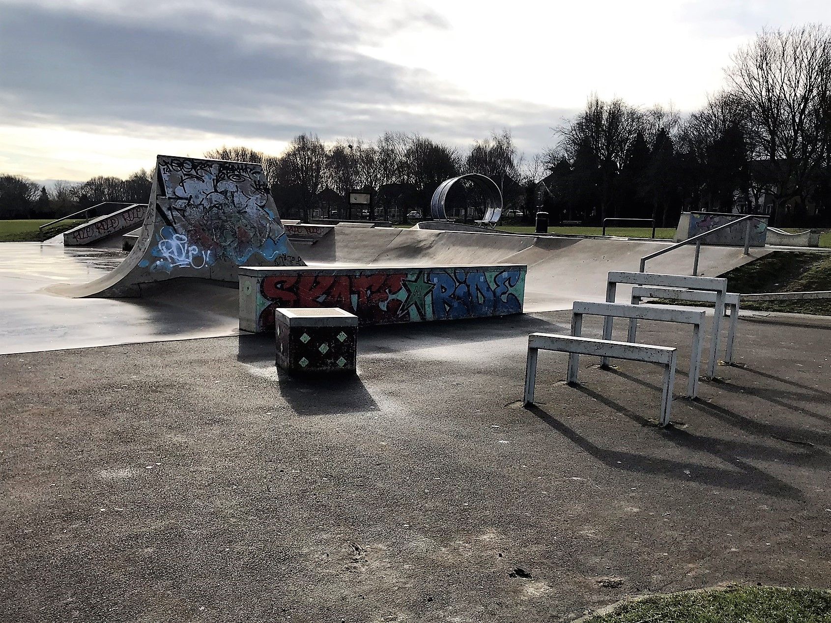 Skate park ramps