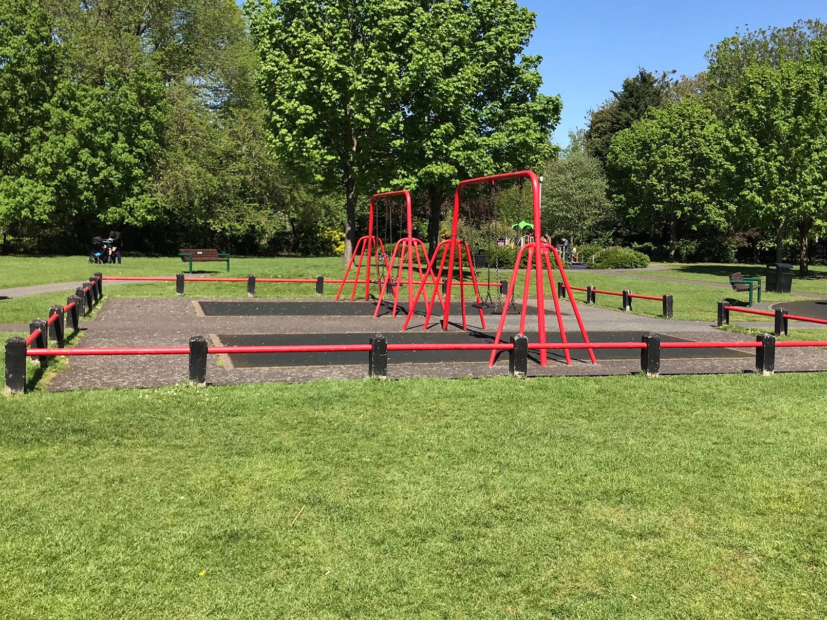 Swing sets in the children's play area