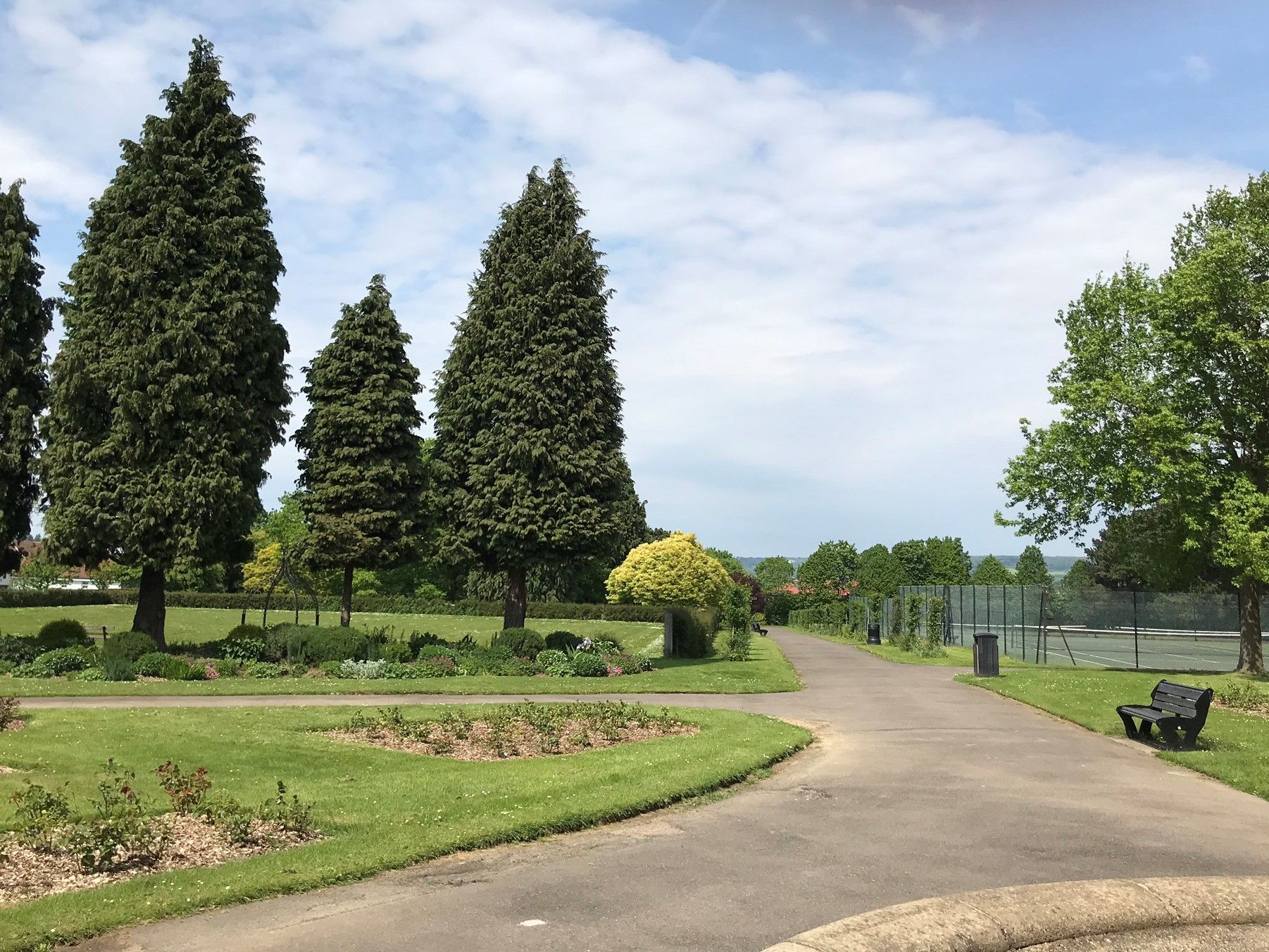Formal gardens and tennis courts