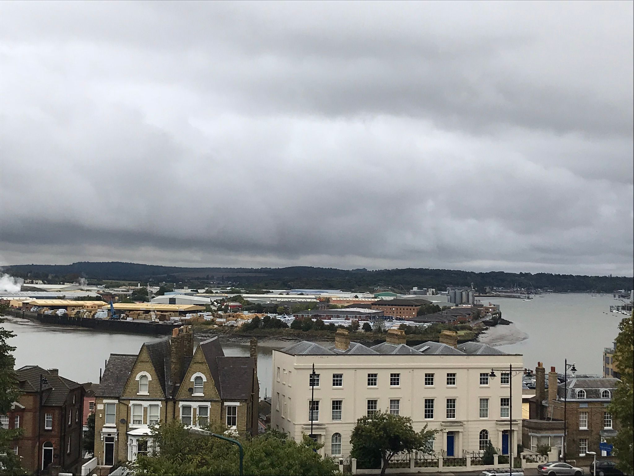 View from the top of the hill at Victoria Gardens, looing out over the River Medway