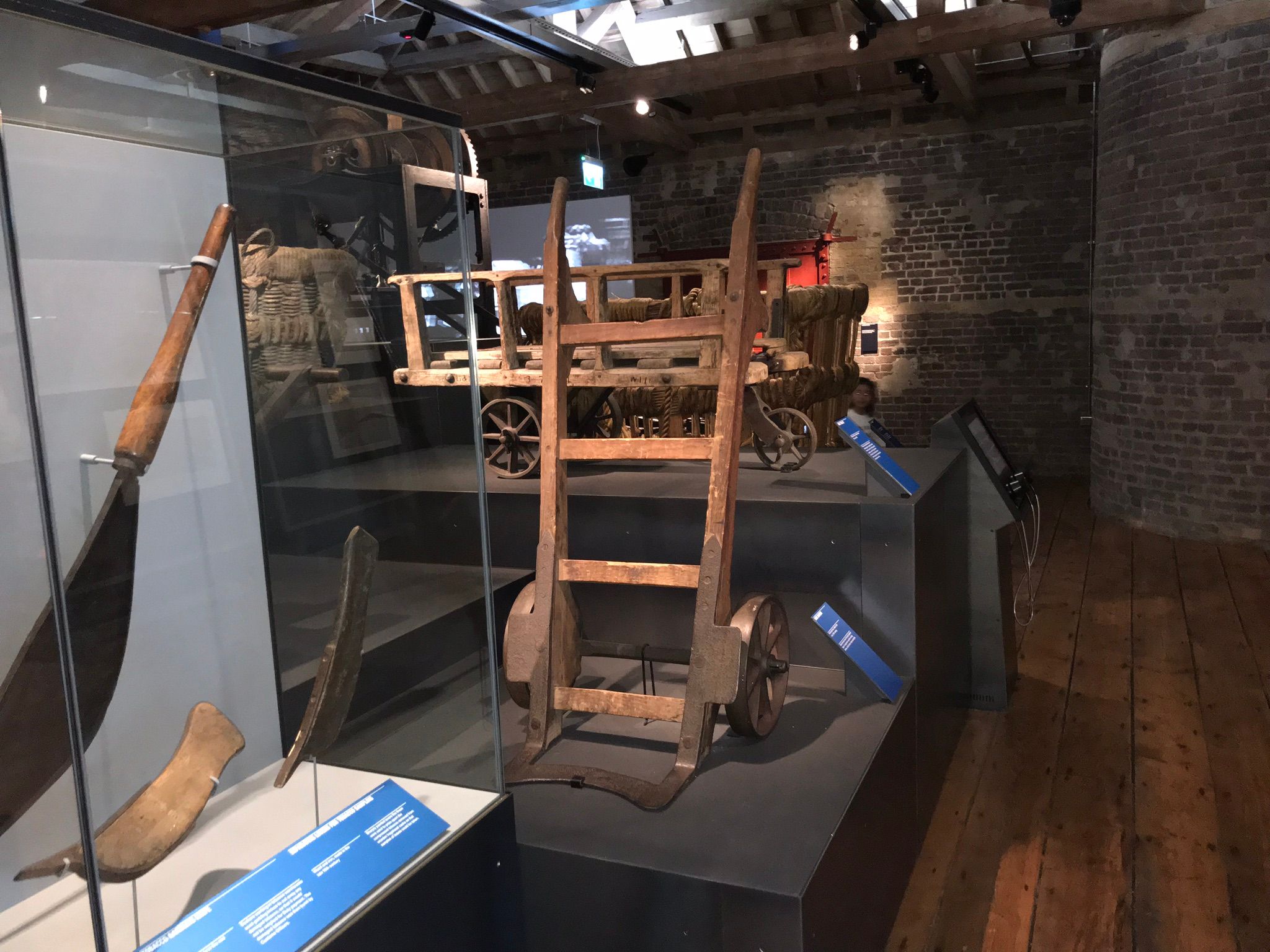 Gallery containing dock worker equipment from 1800s