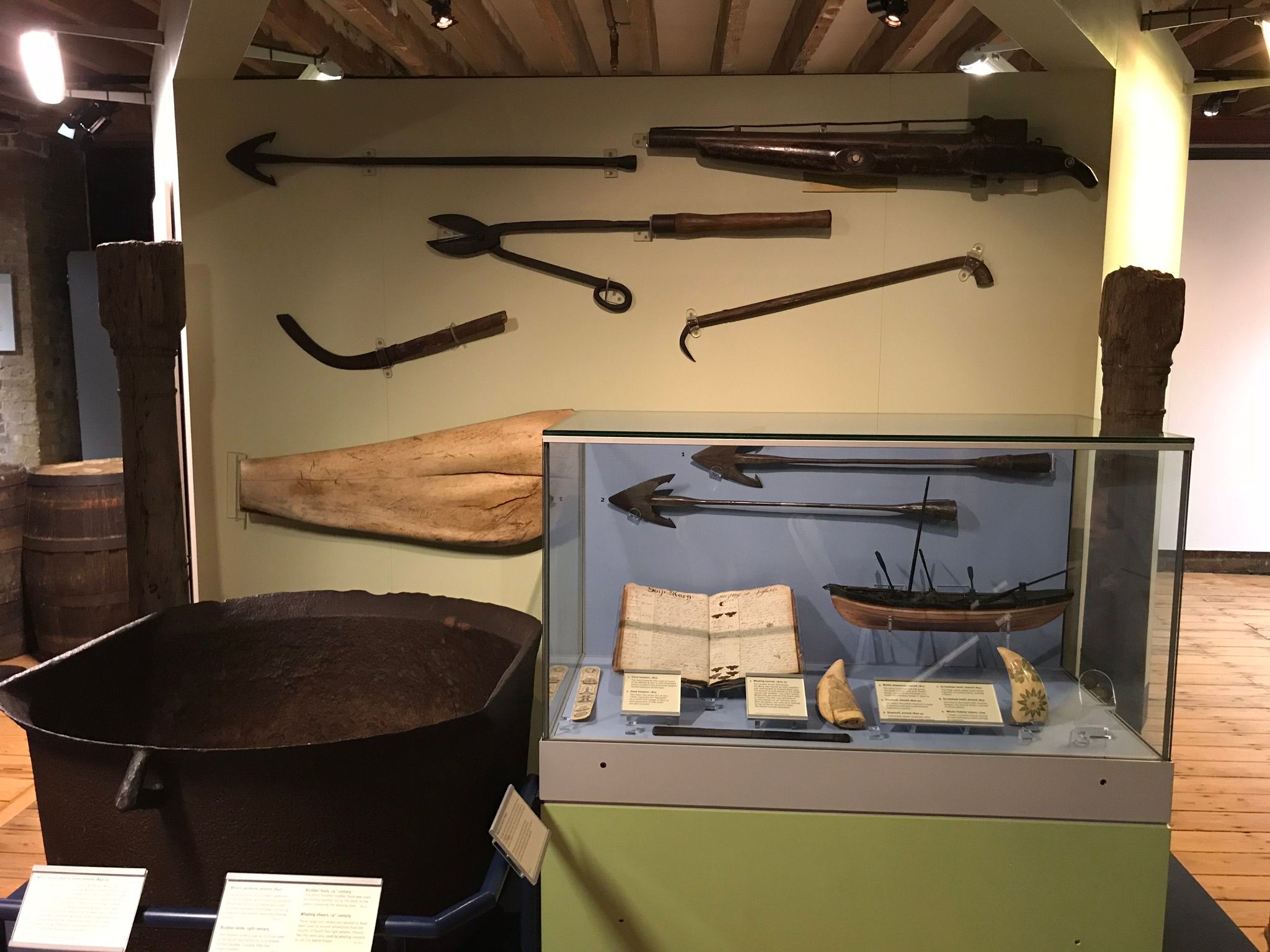 Selection of harpoons and tools used in whaling